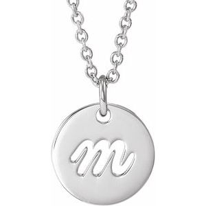 Script Initial Necklace or Pendant