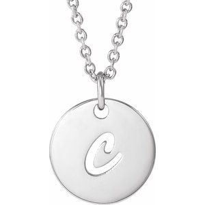 Script Initial Necklace or Pendant