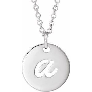 Script Initial Necklace or Pendant
