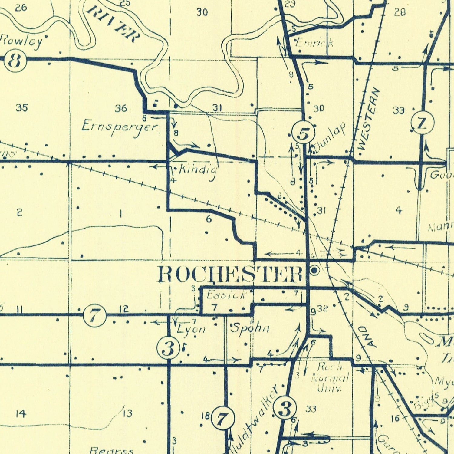Vintage Map of Fulton County, Indiana 1911