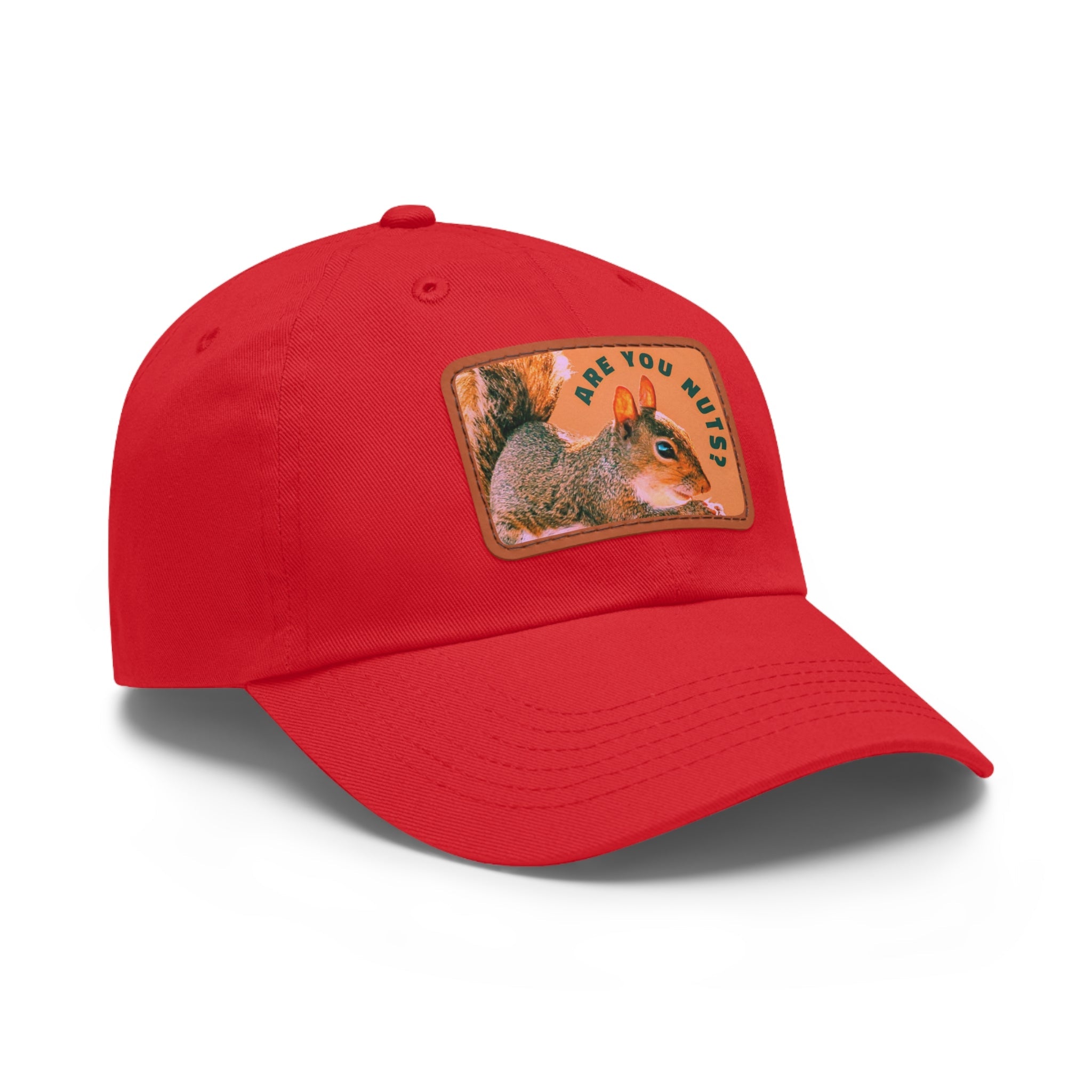 Are You Nuts? Squirrel Hat with Rectangular Leather Patch