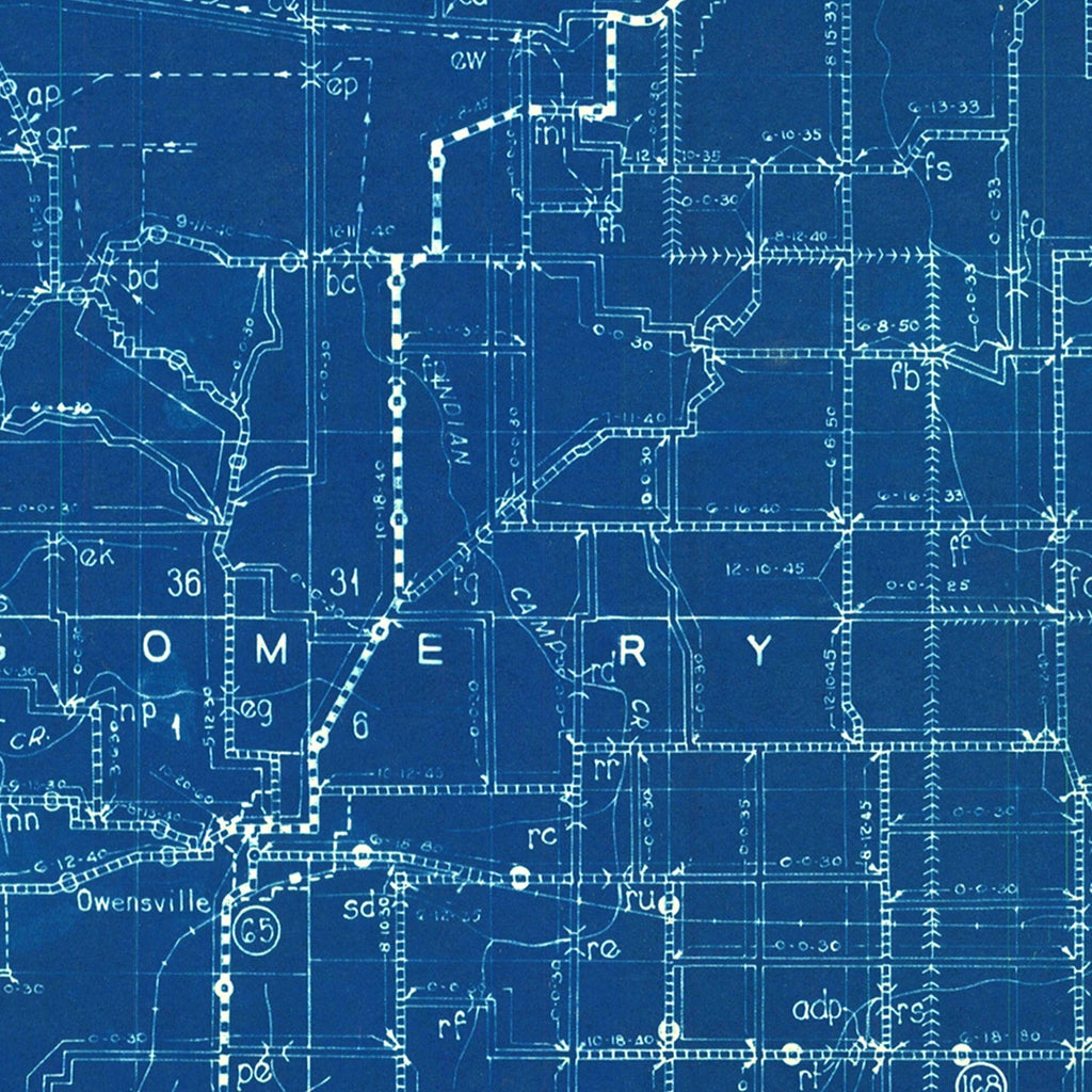 Vintage Map of Gibson County, Indiana 1936