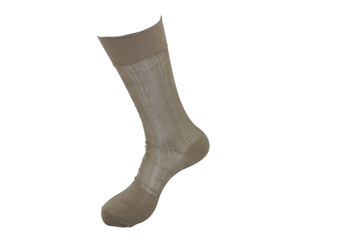 Men's Nylon Socks Short 107S Kahaki-Bone