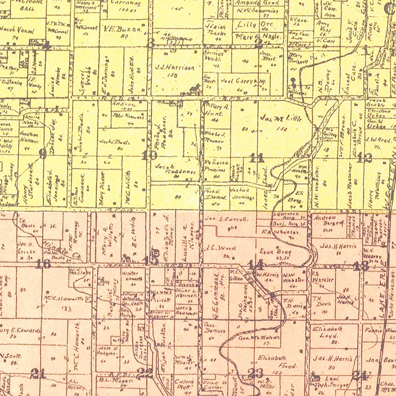 Vintage Map of Hamilton County, Indiana 1906