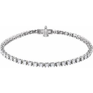 14K White Gold 2 1/2 CTW Lab-Grown Diamond 7" Line Bracelet