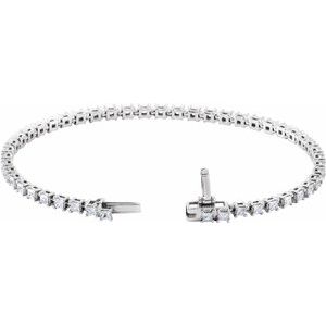 14K White Gold 2 1/2 CTW Lab-Grown Diamond 7" Line Bracelet – image 2
