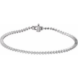 14K White Gold 2 CTW Lab-Grown Diamond 7 1/4" Line Bracelet
