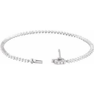 14K White Gold 2 CTW Lab-Grown Diamond 7 1/4" Line Bracelet – image 3