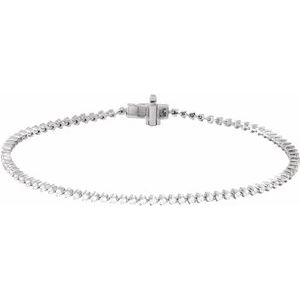 14K White Gold 1 1/2 CTW Natural Diamond 7 1/4" Line Bracelet