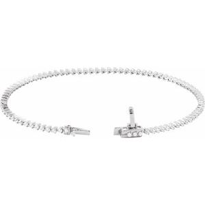 14K White Gold 1 1/2 CTW Natural Diamond 7 1/4" Line Bracelet – image 2