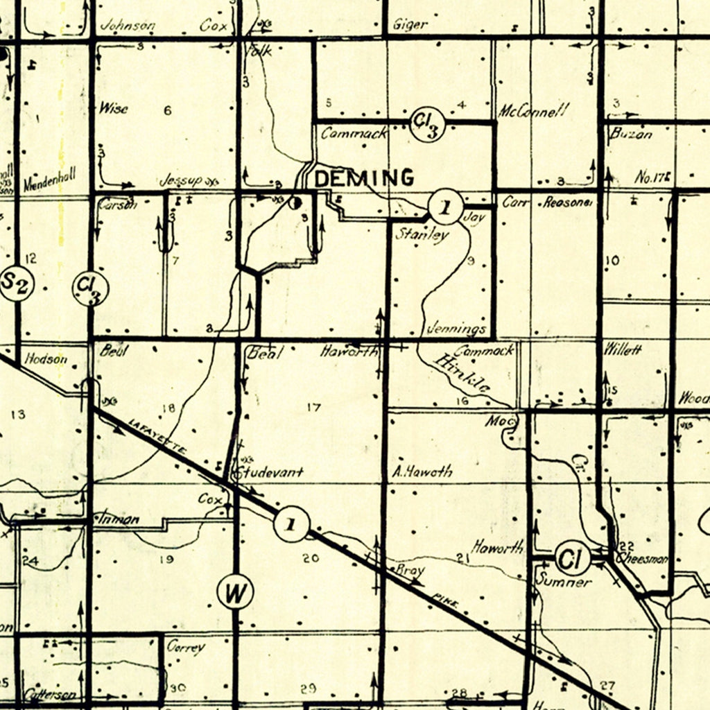 Vintage Map of Hamilton County, Indiana 1909