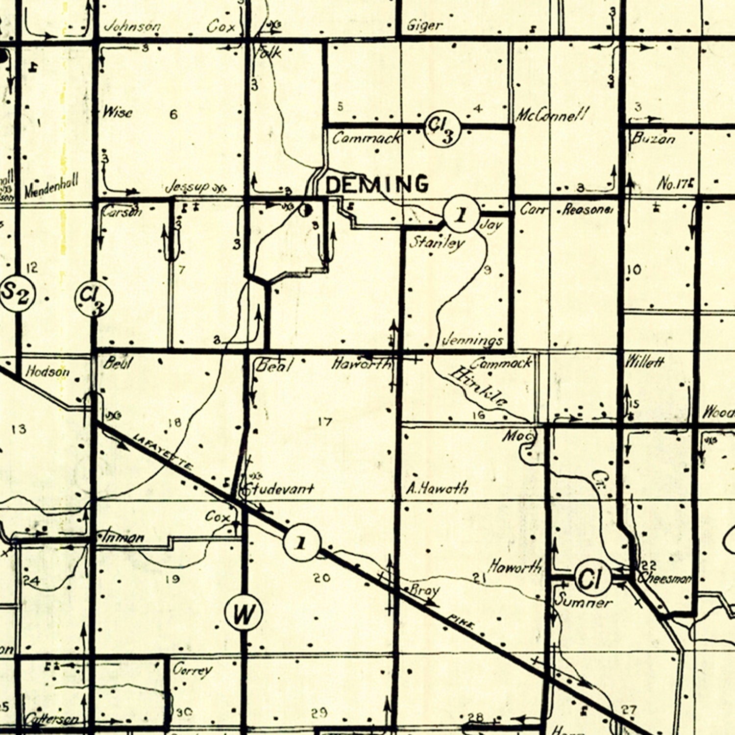 Vintage Map of Hamilton County, Indiana 1909