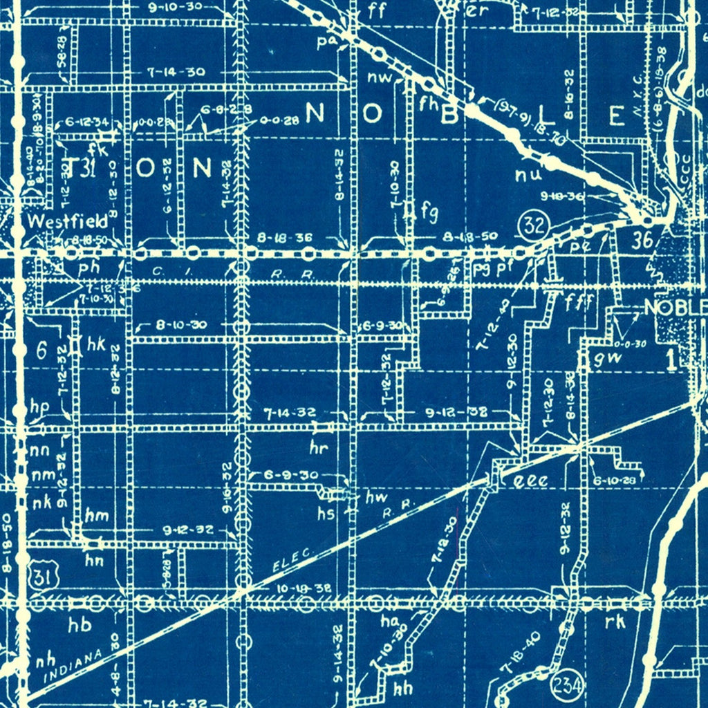 Vintage Map of Hamilton County, Indiana 1936