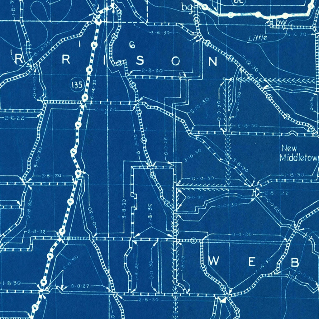 Vintage Map of Harrison County, Indiana 1936