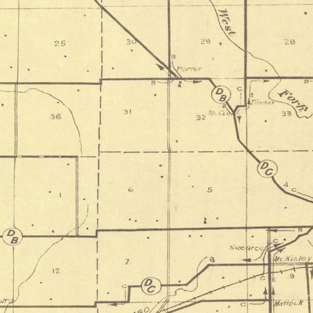 Vintage Map of Hendricks County, Indiana 1911