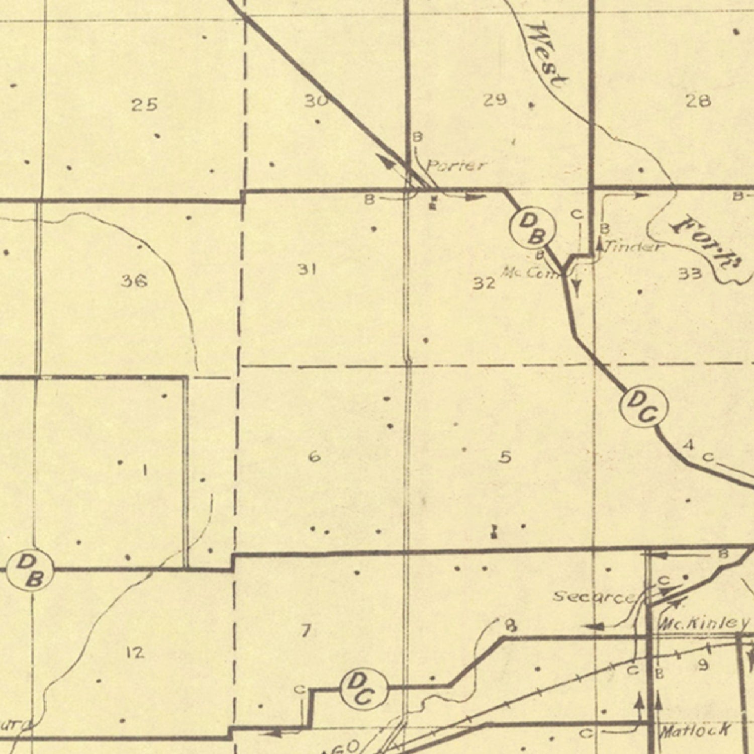 Vintage Map of Hendricks County, Indiana 1911