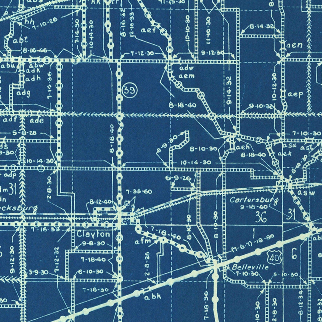 Vintage Map of Hendricks County, Indiana 1936