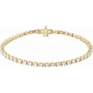 14K Yellow Gold 2 1/2 CTW Lab-Grown Diamond 7" Line Bracelet
