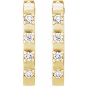 14K Yellow 1/10 CTW Natural Diamond 14 mm Hoop Earrings