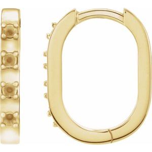 14K Yellow Gold 1.5 mm Round Accented 14 mm Hoop Earring Mounting