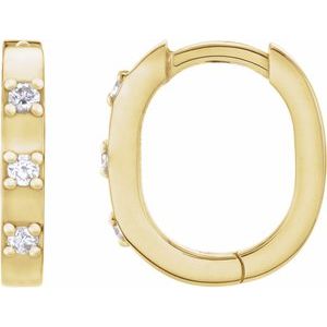 14K Yellow Gold .08 CTW Natural Diamond 11.5 mm Hoop Earrings