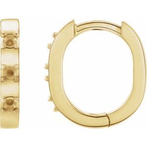 14K Yellow Gold 1.5 mm Round Accented 11.5 mm Hoop Earring Mounting