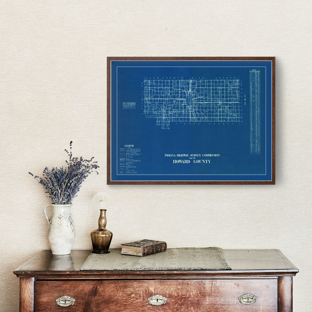 Vintage Map of Howard County, Indiana 1936