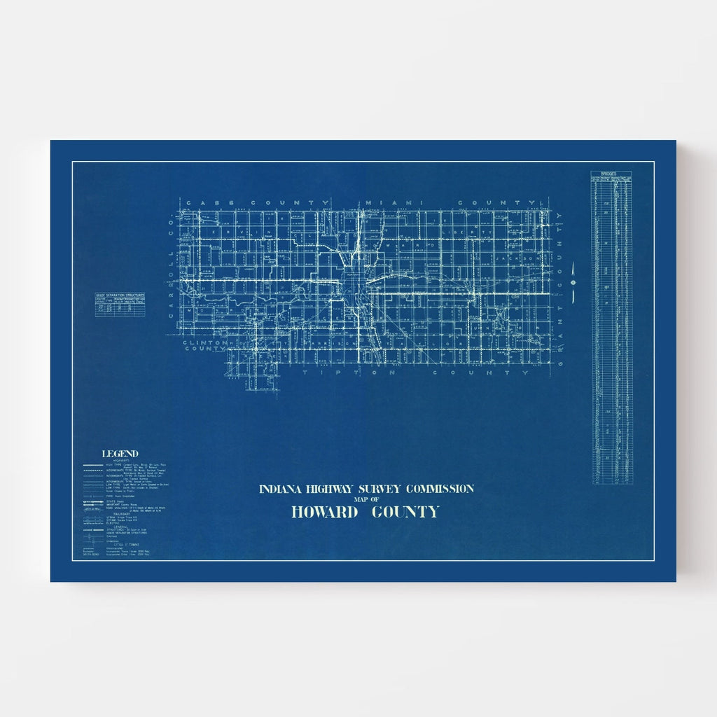 Vintage Map of Howard County, Indiana 1936