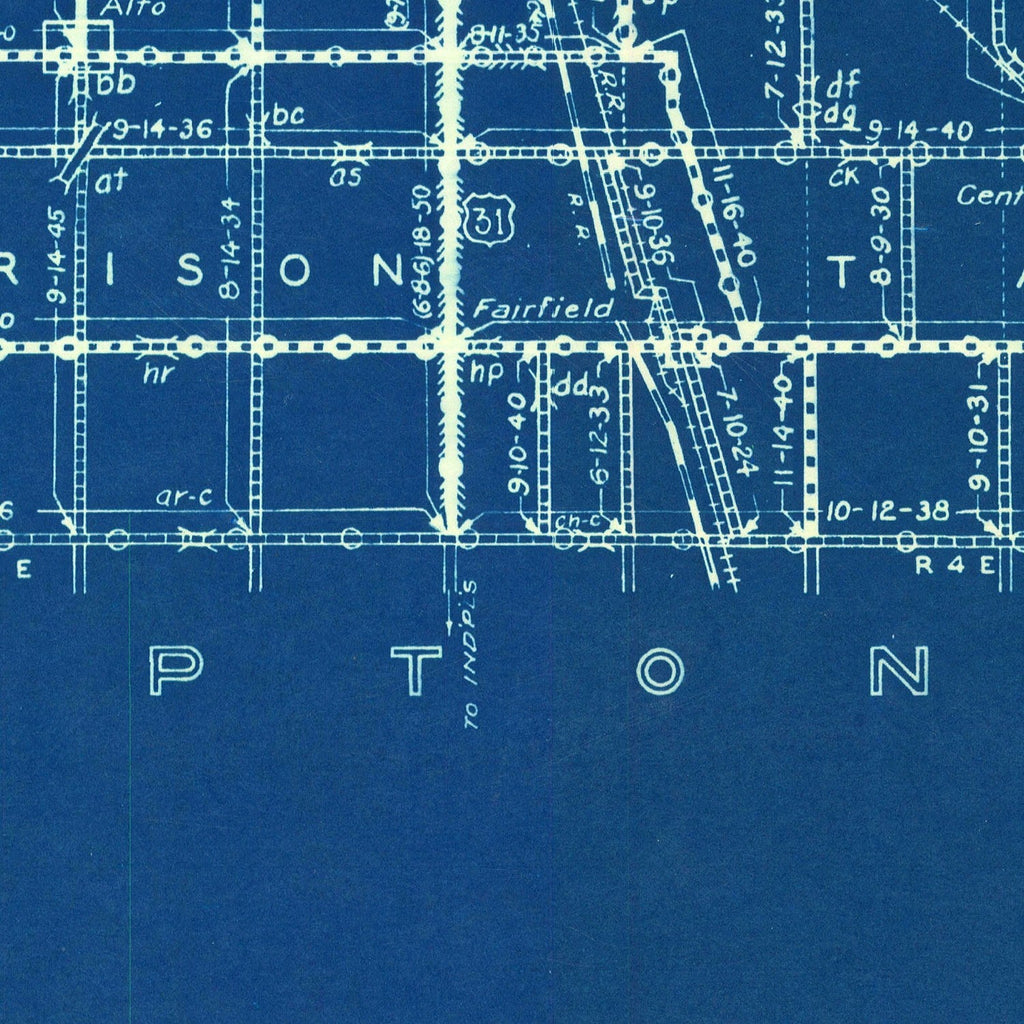 Vintage Map of Howard County, Indiana 1936