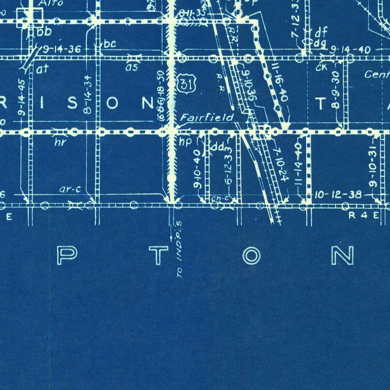 Vintage Map of Howard County, Indiana 1936