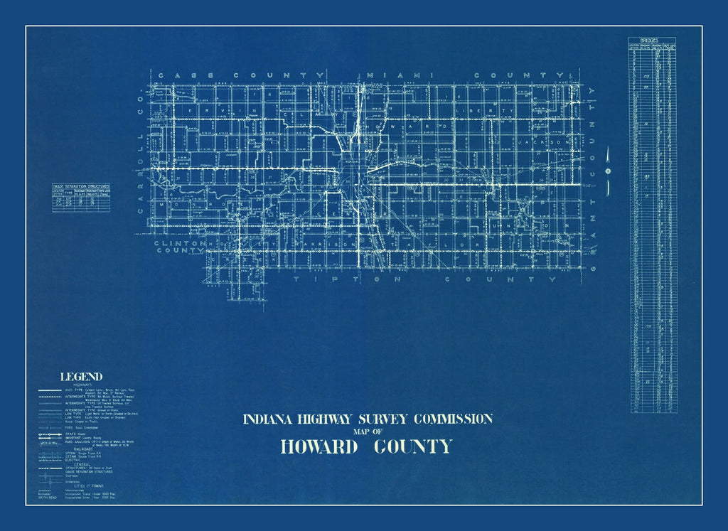 Vintage Map of Howard County, Indiana 1936