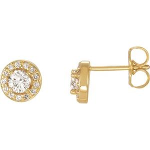 14K Yellow Gold 3/8 CTW Natural Diamond Halo-Style Earrings