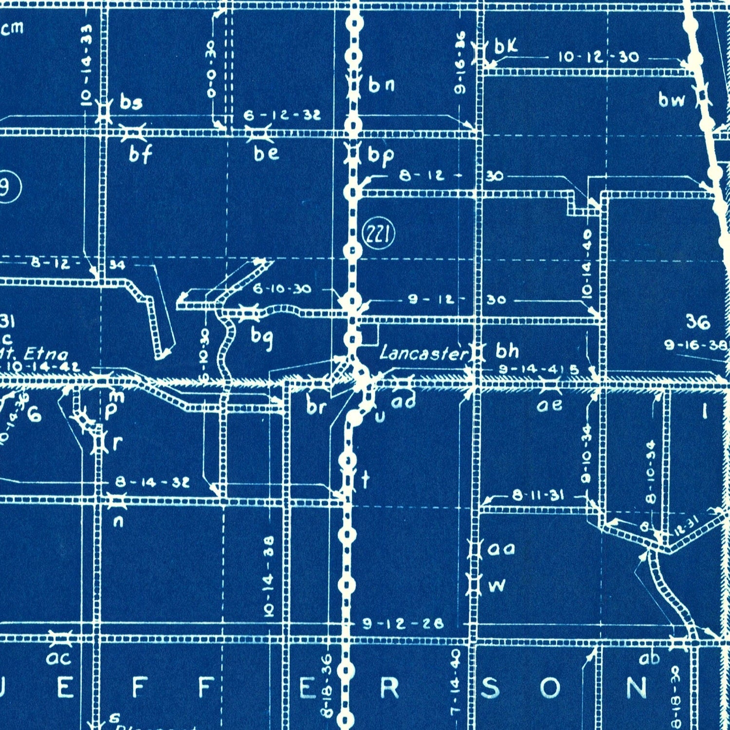 Vintage Map of Huntington County, Indiana 1936