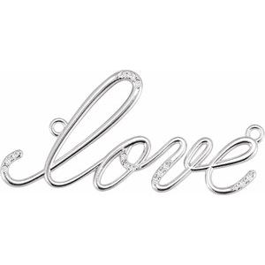 Continuum Sterling Silver Accented "Love" Necklace Center