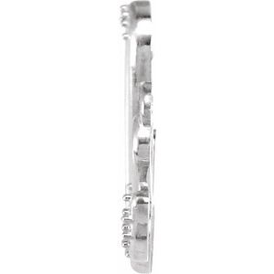 10K White Gold Accented "Love" Necklace Center