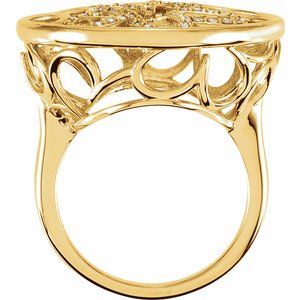 14K Yellow Gold 1/5 CTW Natural Diamond Floral Ring