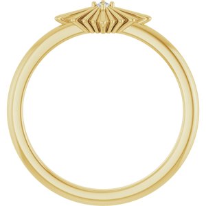 14K Yellow Gold .015 CT Natural Diamond Star Ring