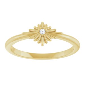 14K Yellow Gold .015 CT Natural Diamond Star Ring