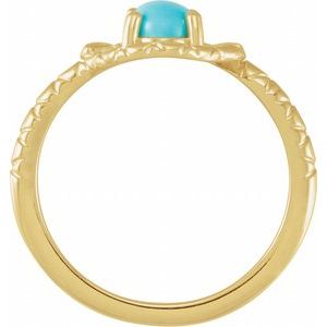 14K Yellow Gold Natural Turquoise Snake Ring
