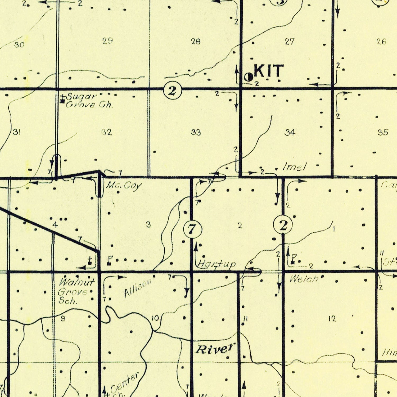 Vintage Map of Jay County, Indiana 1910