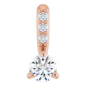 14K Rose 1/10 CTW Natural Diamond Pendant