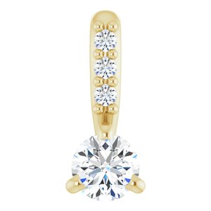 14K Yellow 1/10 CTW Natural Diamond Pendant