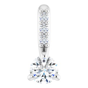 Platinum 1/10 CTW Natural Diamond Pendant