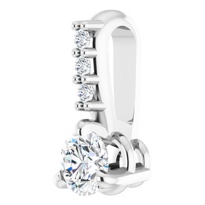 14K White 1/10 CTW Natural Diamond Pendant