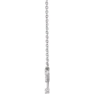 14K White Gold 1/8 CTW Natural Diamond Cancer 16-18" Necklace