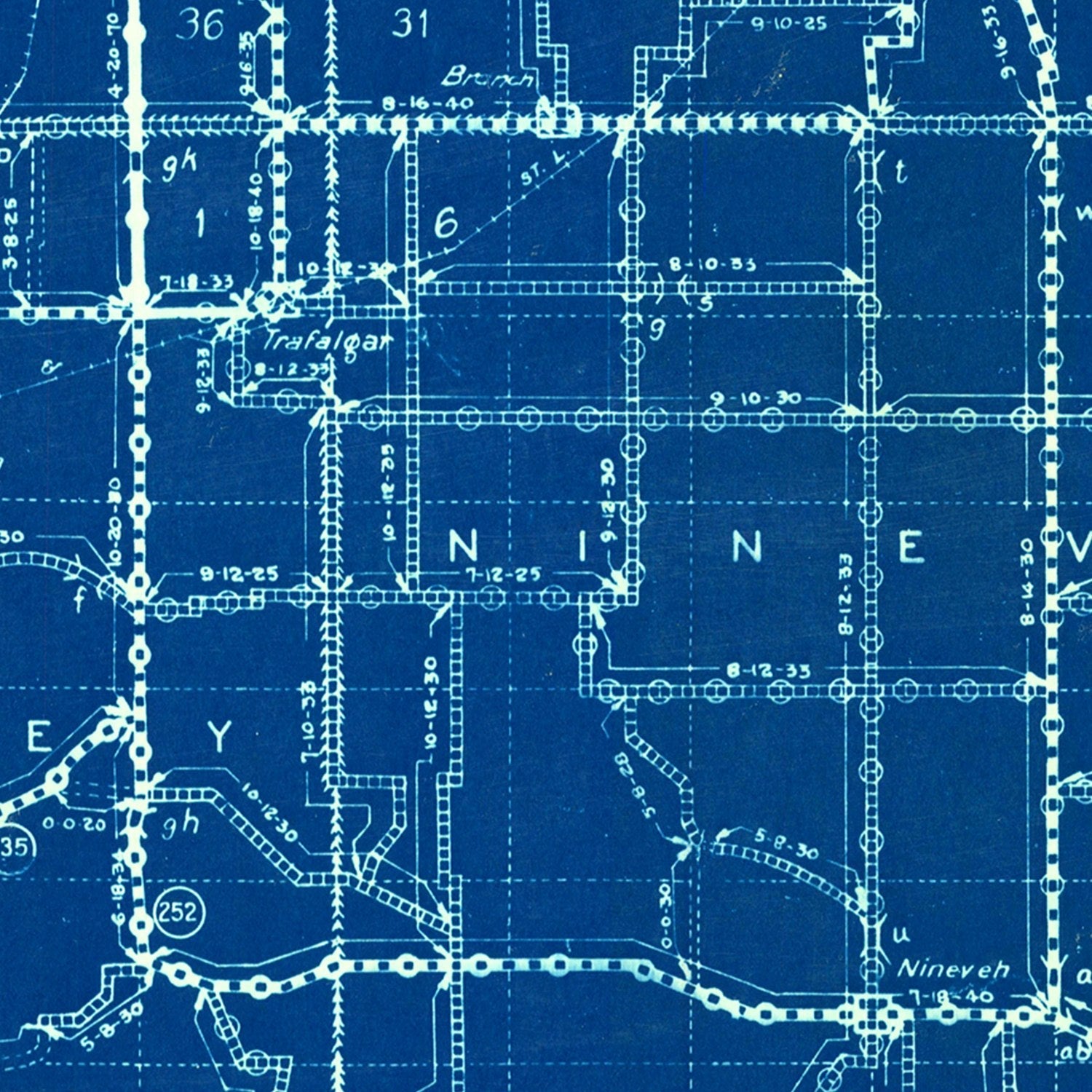 Vintage Map of Johnson County, Indiana 1936