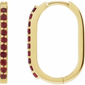 Accented Elongated Hoop Earrings