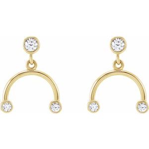 14K Yellow Gold 1/5 Natural Diamond Mobile Earring – image 2