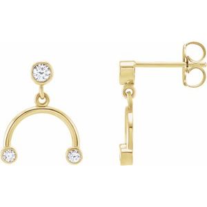 14K Yellow Gold 1/5 Natural Diamond Mobile Earring