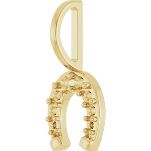 14K Yellow Gold Accented Horseshoe Charm/Pendant Mounting – image 4